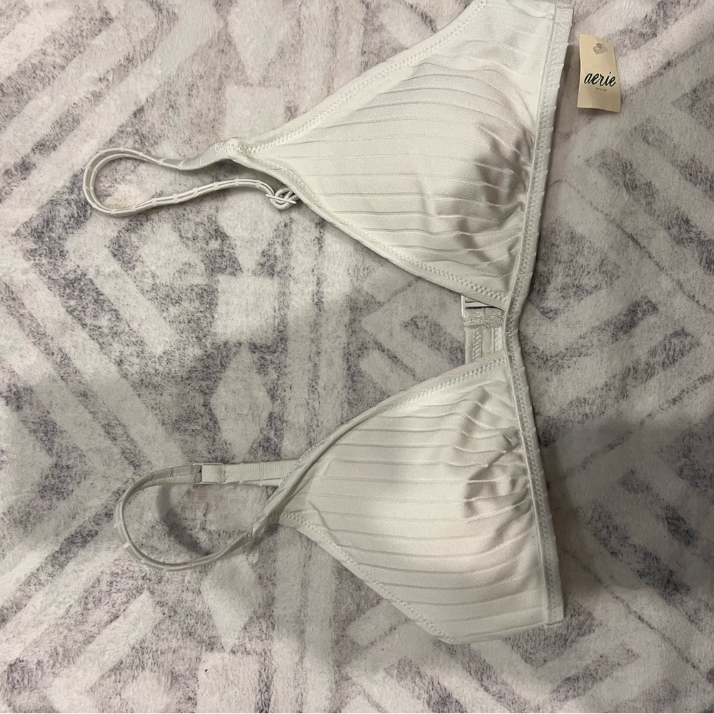 Aerie White Triangle Bikini top